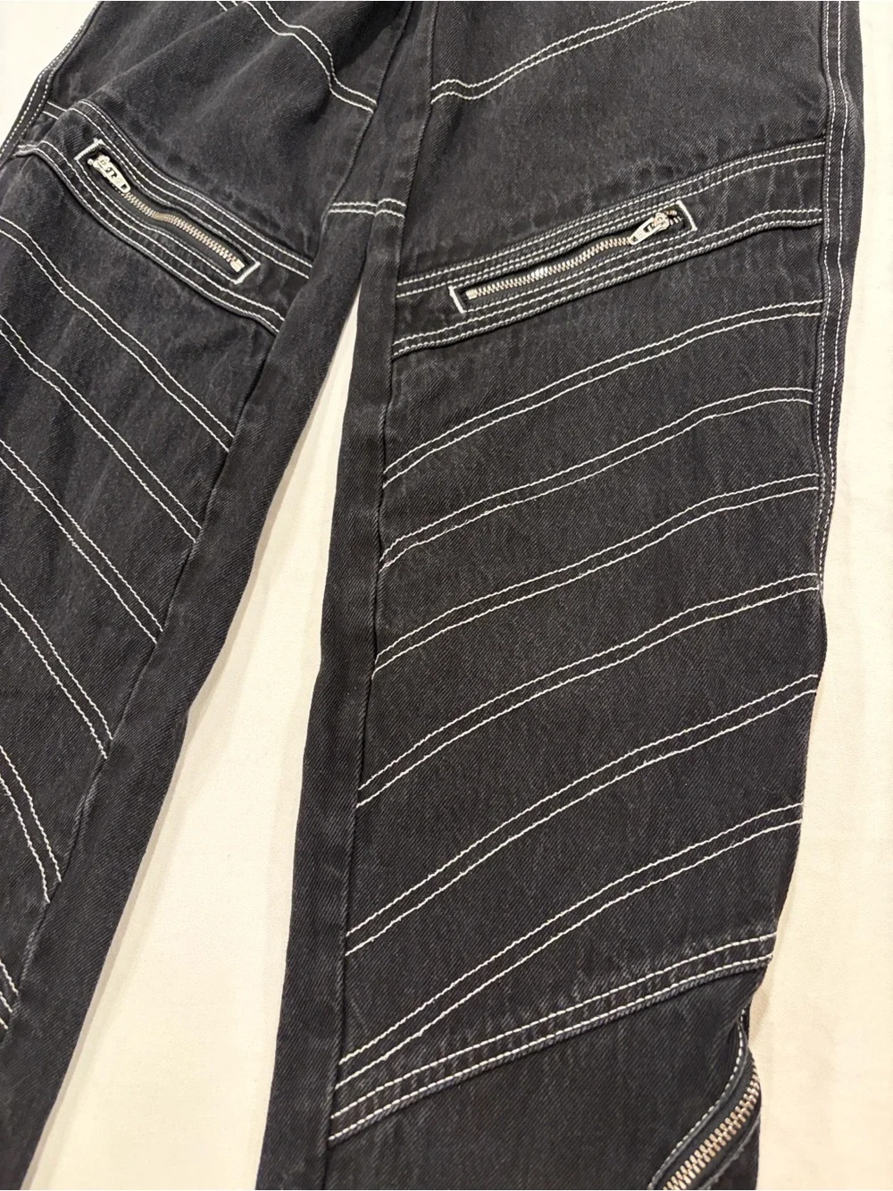 BDG Black Pants with White Contrast Stitching Detail